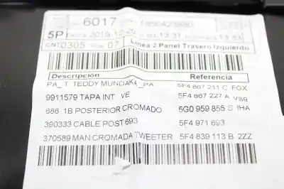 Автозапчасти б/у обивка задней левой двери за seat leon (5f1) xcellence edition ссылки oem iam 5f4868073  5f4867211c