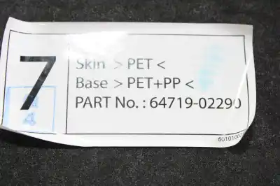 Second-hand car spare part tailgate trim for toyota corolla (e21) hybrid active oem iam references 6471902290  