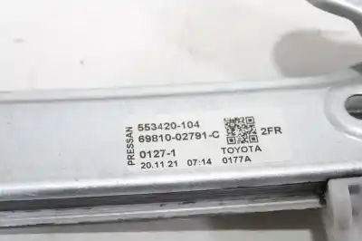 Second-hand car spare part passenger side right window regulator for toyota corolla (e21) hybrid active oem iam references 6981002791  8570102090