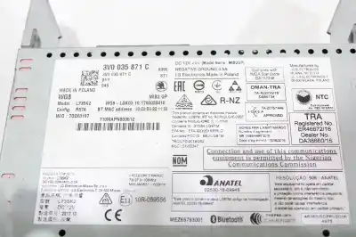 Peça sobressalente para automóvel em segunda mão sistema de áudio / rádio cd por skoda superb (3v3) ambition referências oem iam 3v0035871c  