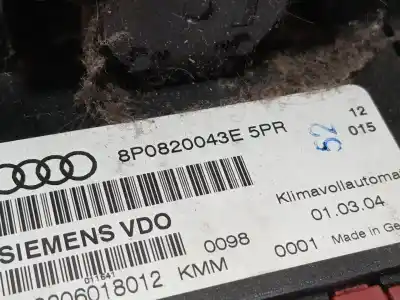 Peça sobressalente para automóvel em segunda mão comando de sofagem (chauffage / ar condicionado) por audi a3 (8p) 2.0 tdi ambiente referências oem iam 8p0820043e  