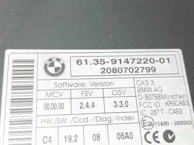 Second-hand car spare part electronic module for bmw 1 (e87) 118 d oem iam references 61359147220  