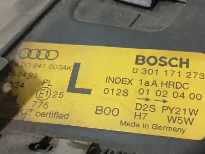 Second-hand car spare part left headlight for audi a8 d2 (4d2, 4d8) 4.2 quattro oem iam references 4d0941003ak 0301171273 