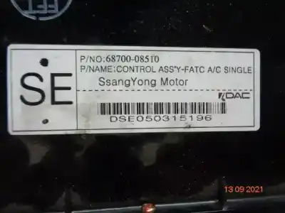 Second-hand car spare part climate control for ssangyong rexton 2.7 turbodiesel cat oem iam references 6870008510  
