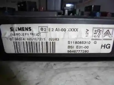 Gebrauchtes Autoersatzteil bsi-steuergerät sicherungskasten zum peugeot 206 cc 1.6 16v cat oem-iam-referenzen 9646777280  