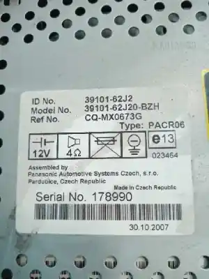 Second-hand car spare part audio system / radio cd for suzuki swift berlina (mz) gl oem iam references 3910162j2  3910162j20bzh