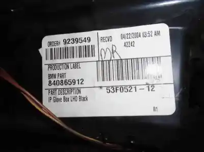Second-hand car spare part glove compartment for bmw serie x5 (e53) 306d2-d oem iam references 51168245303  