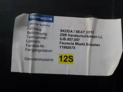 Piesă de schimb auto la mâna a doua torpedou pentru skoda rapid spaceback (nh) cayc referințe oem iam 5jb857097e  