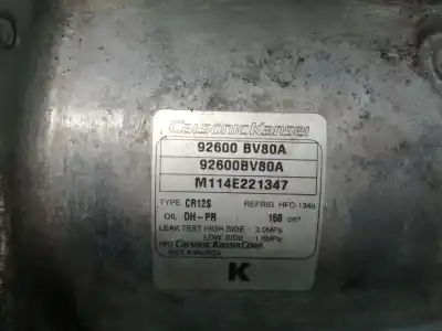 Second-hand car spare part air conditioning compressor for nissan juke (f15e) hra2ddt oem iam references 92600bv80a  