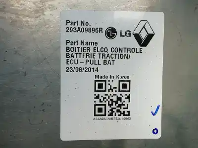 İkinci el araba yedek parçası akü için renault zoe 5amb4 oem iam referansları  293a09896r 295106501r