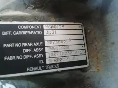 Second-hand car spare part rear differential for renault midlum m180.11c oem iam references   