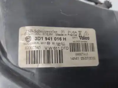 Pezzo di ricambio per auto di seconda mano faro anteriore destro per volkswagen phaeton (3d2/3d8) ayt riferimenti oem iam 3d1941018n  
