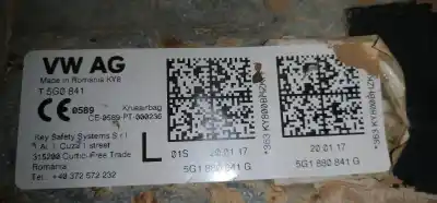 Second-hand car spare part airbag kit for seat leon (5f1) 1.2 tsi oem iam references 5f1857005e  