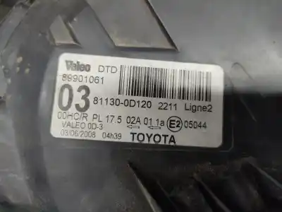 Pezzo di ricambio per auto di seconda mano faro anteriore destro per toyota yaris (ksp9/scp9/nlp9) 2sz riferimenti oem iam 811300d120  