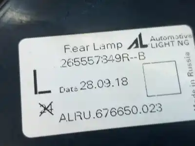 Second-hand car spare part left tailgate light for renault captur i k9k639 oem iam references 265557849r   Second-hand car spare part left tailgate light for renault captur i k9k639 oem iam references 265557849r