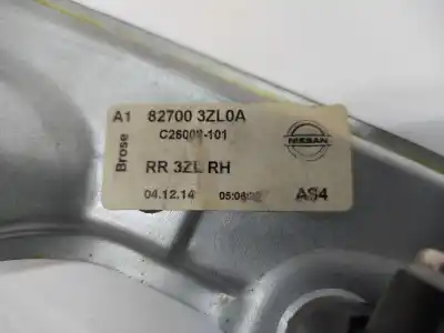 Pezzo di ricambio per auto di seconda mano alzacristalli posteriore destro per nissan pulsar fastback (c13) 1.2 dig-t riferimenti oem iam 827003zl0a  