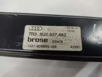 Second-hand car spare part passenger side right window regulator for audi q3 (8ub, 8ug) 2.0 tdi oem iam references 8u0837462   Second-hand car spare part passenger side right window regulator for audi q3 (8ub, 8ug) 2.0 tdi oem iam references 8u0837462