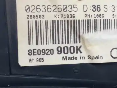 Second-hand car spare part speedometer for audi a4 b6 avant (8e5) 1.9 tdi oem iam references 8e0920900mx  