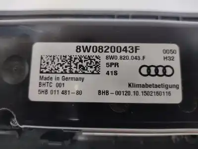 Pezzo di ricambio per auto di seconda mano controllo riscaldamento / aria condizionata per audi a4 b9 (8w2, 8wc) 2.0 tdi riferimenti oem iam 8w0820043f  