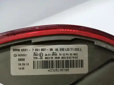Peça sobressalente para automóvel em segunda mão farolim traseiro esquerdo por bmw serie 3 coupe (e92) n53b30 referências oem iam 63217251957  