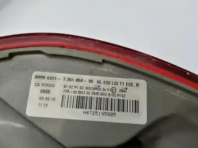 İkinci el araba yedek parçası sag kuyruk lambasi için bmw serie 3 coupe (e92) n53b30 oem iam referansları 63217251958  