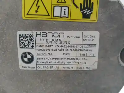 Peça sobressalente para automóvel em segunda mão compressor de ar condicionado a/a a/c por mini mini 3p (f56) 12355a07a83 referências oem iam 64529484357  