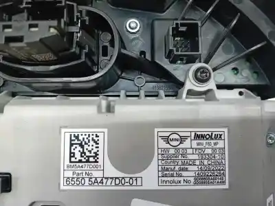 Peça sobressalente para automóvel em segunda mão display gps / multimídia por mini mini 3p (f56) 12355a07a83 referências oem iam 65505a477d0  