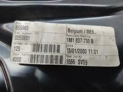 Second-hand car spare part passenger side right window regulator for seat toledo ii (1m2) 1.9 tdi oem iam references 1m0837462a  