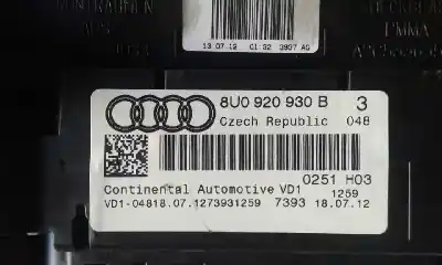 Pezzo di ricambio per auto di seconda mano pannello degli strumenti per audi q3 (8ub) audi q3 quattro 2.0 riferimenti oem iam 8u0920930b nuevo  