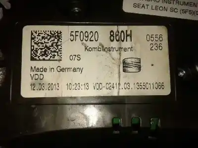 Peça sobressalente para automóvel em segunda mão quadrante por seat leon sc (5f5) 1.4 16v tsi referências oem iam 5f0920960h  