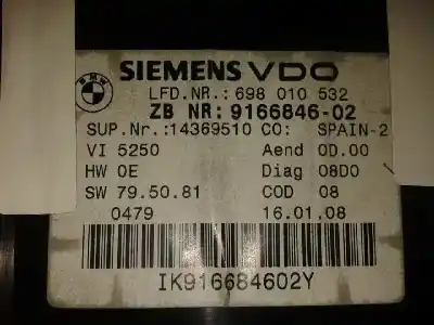Second-hand car spare part dashboard for bmw serie 3 coupe (e92) 2.0 turbodiesel cat oem iam references 916684602 caja 1 