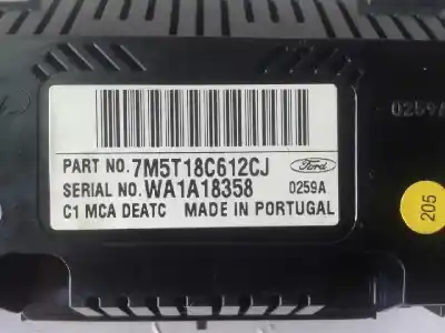 Peça sobressalente para automóvel em segunda mão comando de sofagem (chauffage / ar condicionado) por ford kuga (cbv) 2.0 tdci cat referências oem iam 7m5t18c612cj caja 5 