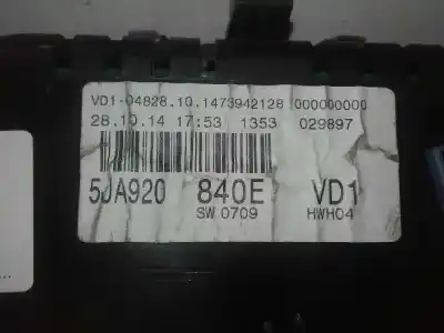 Pezzo di ricambio per auto di seconda mano pannello degli strumenti per skoda rapid (nh) škoda rapid riferimenti oem iam 5ja920840e  