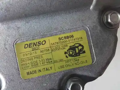 Second-hand car spare part air conditioning compressor for fiat 500 fiat 500 1.2 oem iam references 51747318 caja 4 
