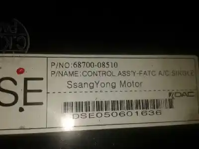 Автозапчастина б/у контроль опалення / кондиціонації для ssangyong rexton 2.7 turbodiesel cat посилання на oem iam 6870008510 caja 1 