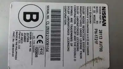 Second-hand car spare part AUDIO SYSTEM / RADIO CD for NISSAN PRIMERA BERLINA (P12)  OEM IAM references 28113AV700  