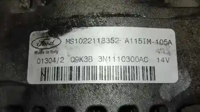 Pezzo di ricambio per auto di seconda mano alternatore per ford c-max (cb3) 1.6 tdci cat riferimenti oem iam 3n1110300ac  caja 6