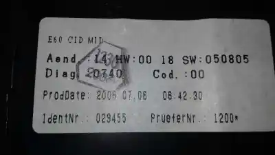 Second-hand car spare part multifunction display for bmw serie 5 touring (e61) 530d oem iam references   