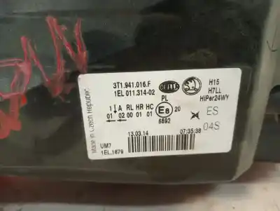 Pièce détachée automobile d'occasion feu droit pour skoda superb combi (3v5) active références oem iam 3t1941016f  