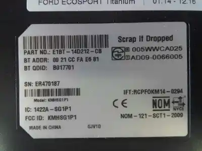 Peça sobressalente para automóvel em segunda mão módulo eletrônico por ford ecosport titanium referências oem iam e1bt14d212cb  