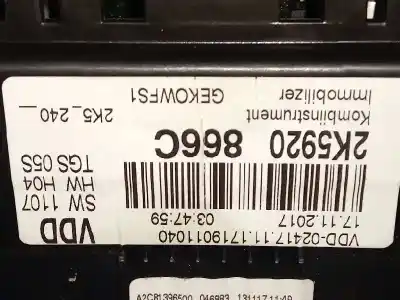 Second-hand car spare part dashboard for volkswagen caddy ocio beach bmt oem iam references 2k5920866c  