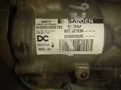 Second-hand car spare part air conditioning compressor for renault kangoo ii (f/kw0) dynamique 106 cv / 78 kw oem iam references 926002783r  