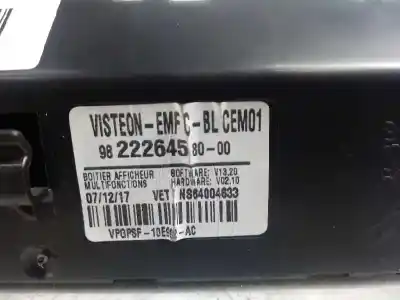 Second-hand car spare part multifunction display for citroen jumpy combi 1.6 blue-hdi fap oem iam references 9822264580  