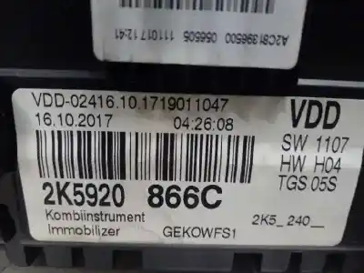 Second-hand car spare part dashboard for volkswagen caddy ocio beach bmt oem iam references 2k5920866c  
