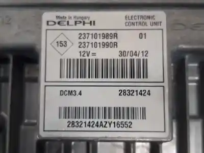 Second-hand car spare part ecu engine control for renault clio iii authentique oem iam references 237101989r  