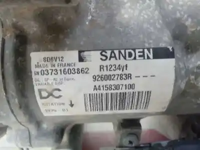 Second-hand car spare part air conditioning compressor for renault kangoo ii (f/kw0) dynamique 106 cv / 78 kw oem iam references 926002783r  
