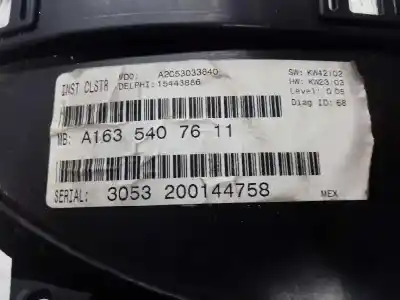 Pezzo di ricambio per auto di seconda mano pannello degli strumenti per mercedes-benz clase ml (bm 163) 270 cdi (163.113) 163 cv / 120 kw riferimenti oem iam a1635407611  