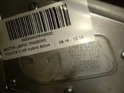 Автозапчастина б/у двигатель заднього склоочисника для toyota c-hr (x10) hybrid active 122 cv / 90 kw посилання на oem iam 85130f4010  