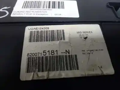 Peça sobressalente para automóvel em segunda mão quadrante por renault clio iii exception referências oem iam 8200715181n  