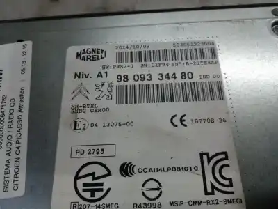 Pezzo di ricambio per auto di seconda mano impianto audio / radio cd per citroen c4 picasso/spacetourer attraction 116 cv / 85 kw riferimenti oem iam 9809334480  